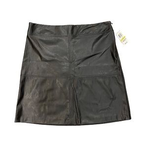 Alfani Black Faux Leather Zipper Skirt 14